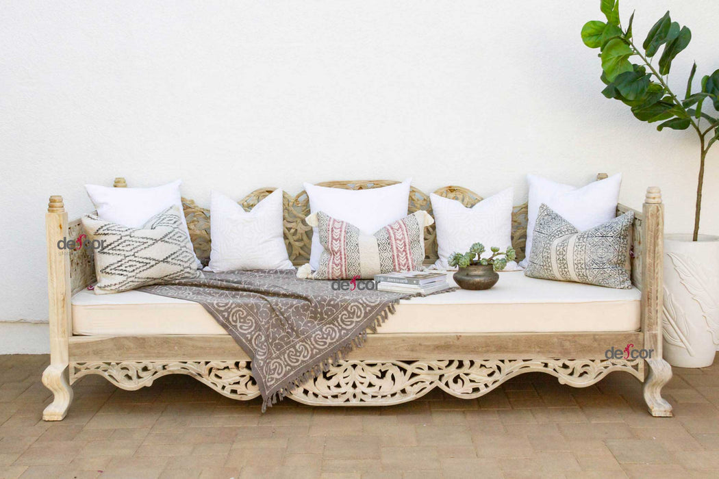 108" Long Bleached Teak Anglo Indian Daybed