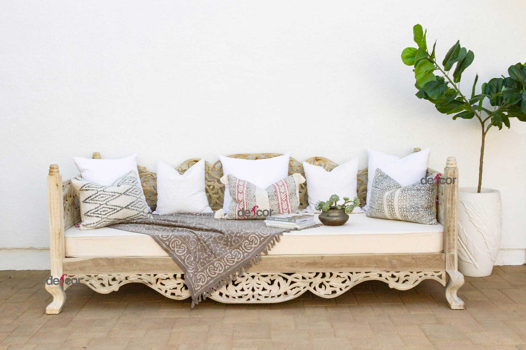 108" Long Bleached Teak Anglo Indian Daybed