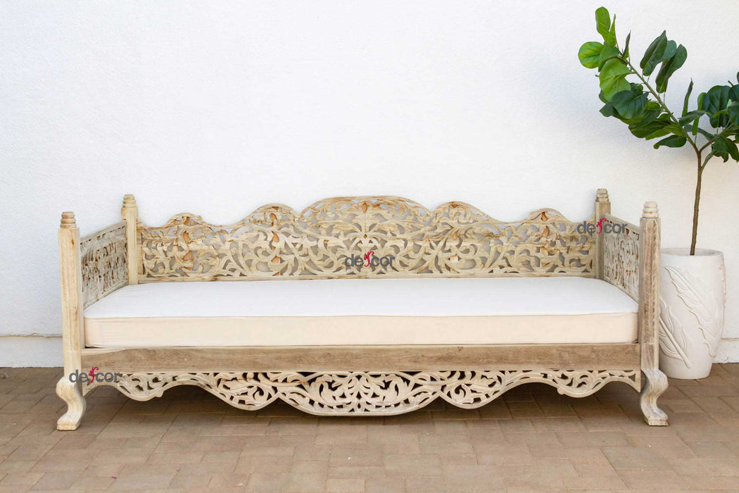 108" Long Bleached Teak Anglo Indian Daybed