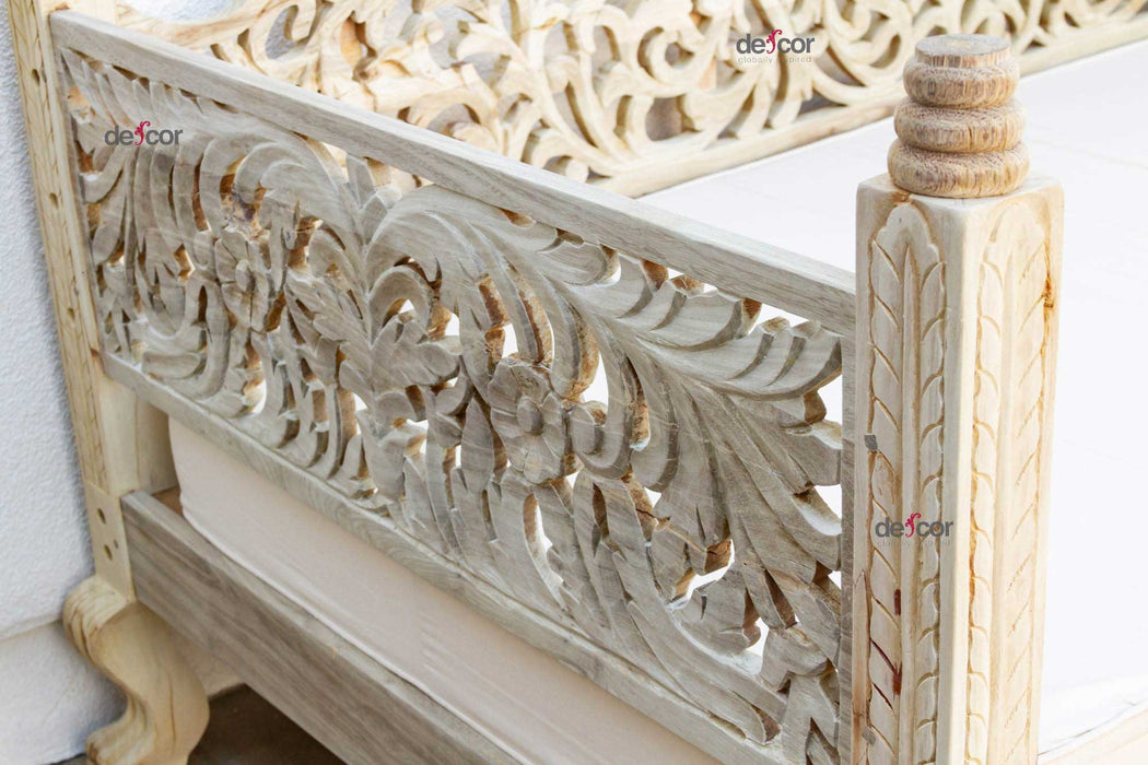 108" Long Bleached Teak Anglo Indian Daybed