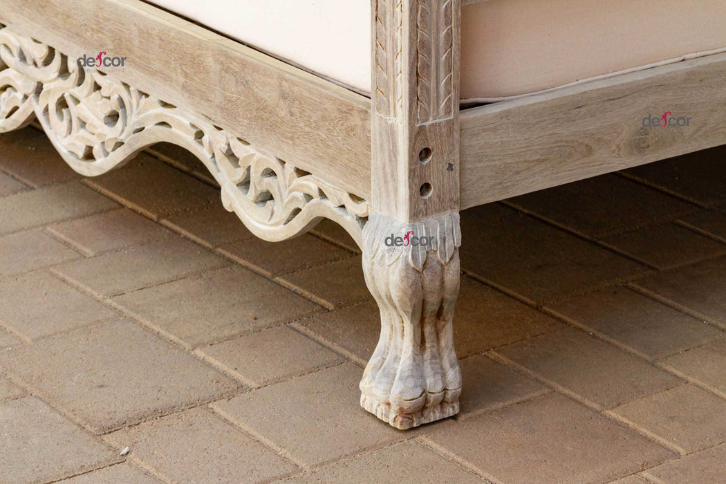 108" Long Bleached Teak Anglo Indian Daybed