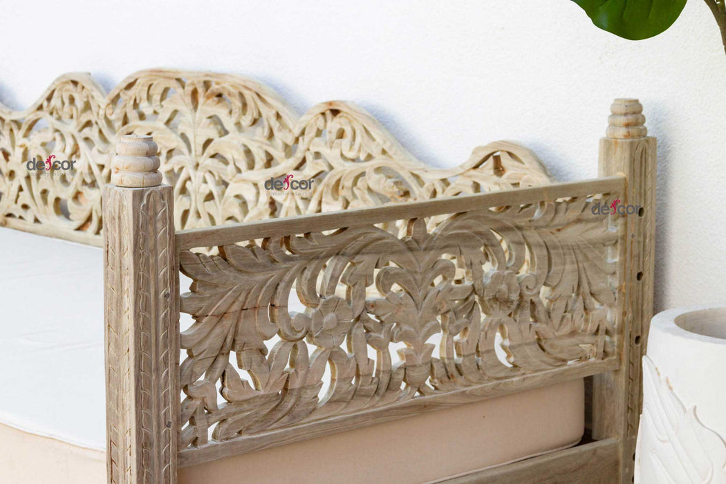 108" Long Bleached Teak Anglo Indian Daybed