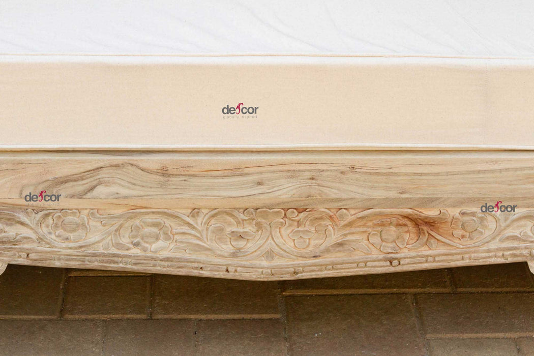 102" Beautifully Carved Opium Teak Daybed