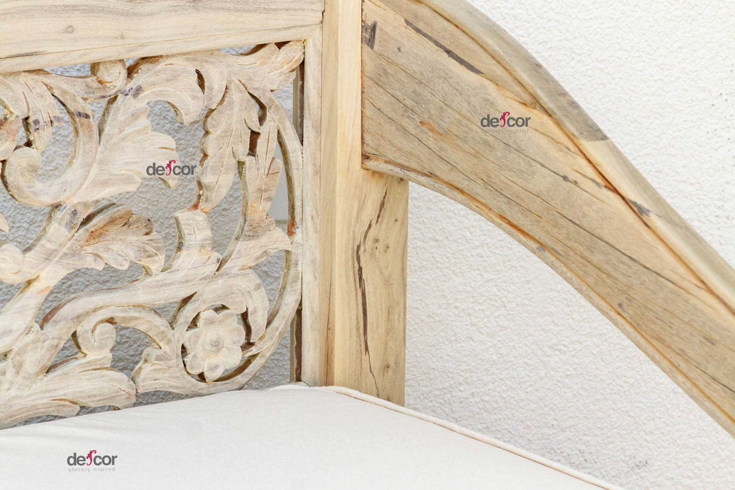 102" Beautifully Carved Opium Teak Daybed