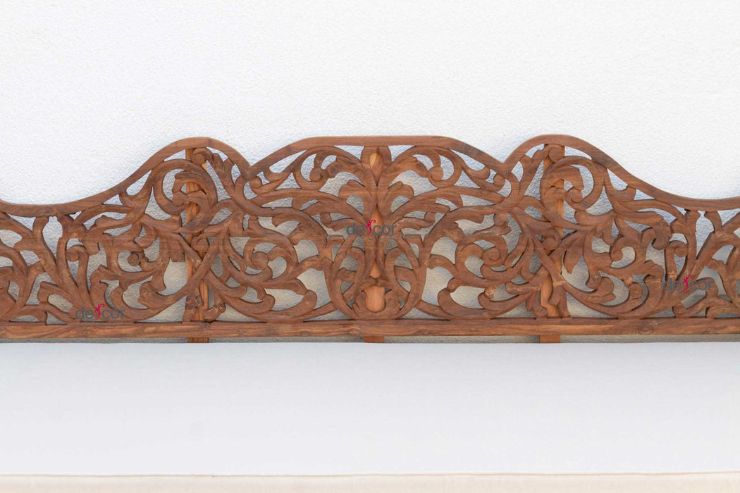 8' Long Reclaimed Teak Anglo Indian Carved Daybed