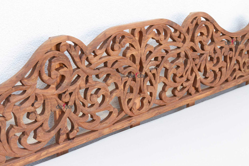 8' Long Reclaimed Teak Anglo Indian Carved Daybed