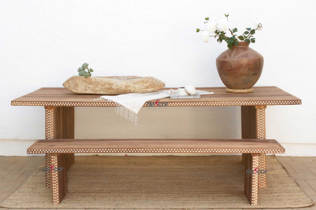 96" Long Mother of Pearl Inlay Dining Table