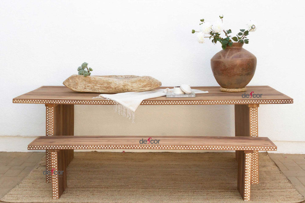 96" Long Mother of Pearl Inlay Dining Table