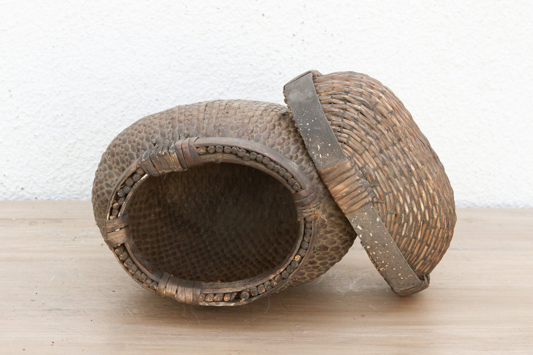Old Farmhouse Woven Lidded Storage Bin