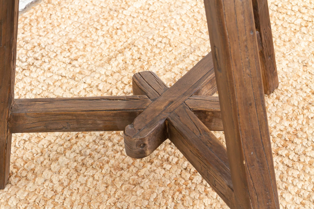 Farmhouse Style Reclaimed Elm Round End Table
