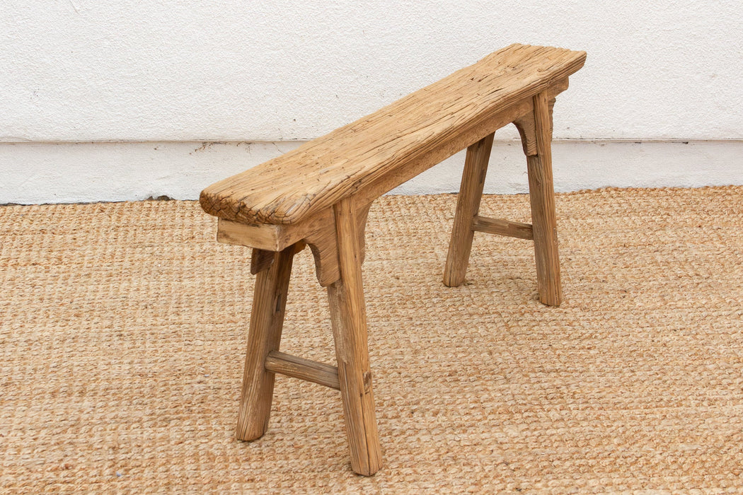 Slim Antique Farmhouse Bench