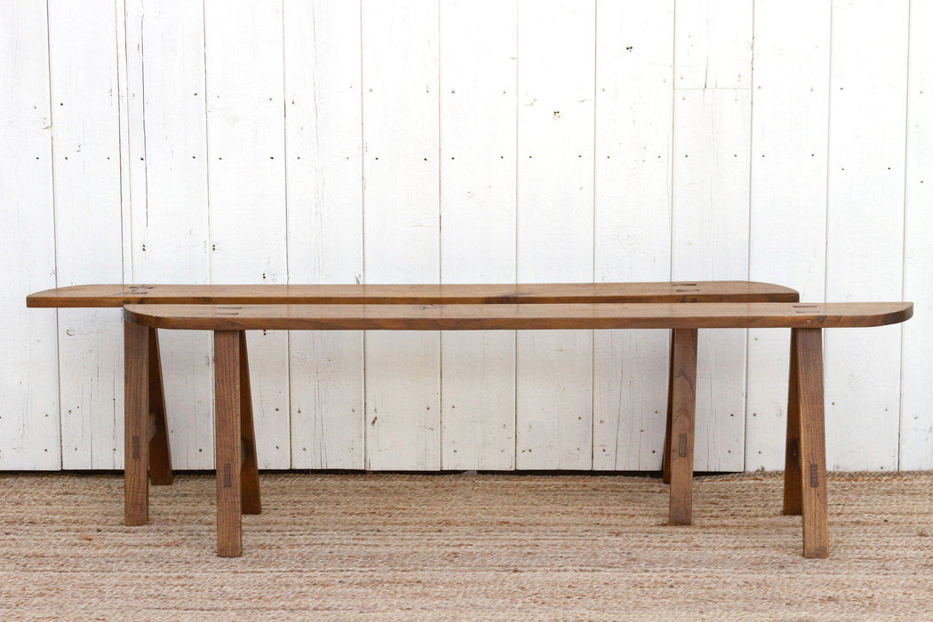 Pair of French Farmhouse Oak Benches
