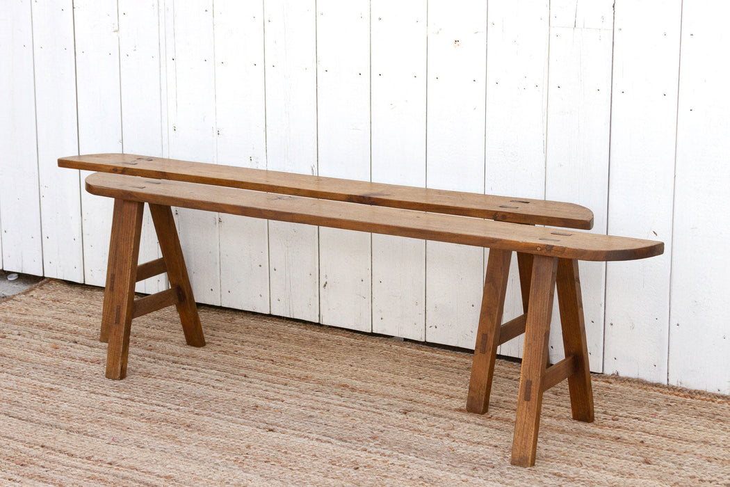 Pair of French Farmhouse Oak Benches