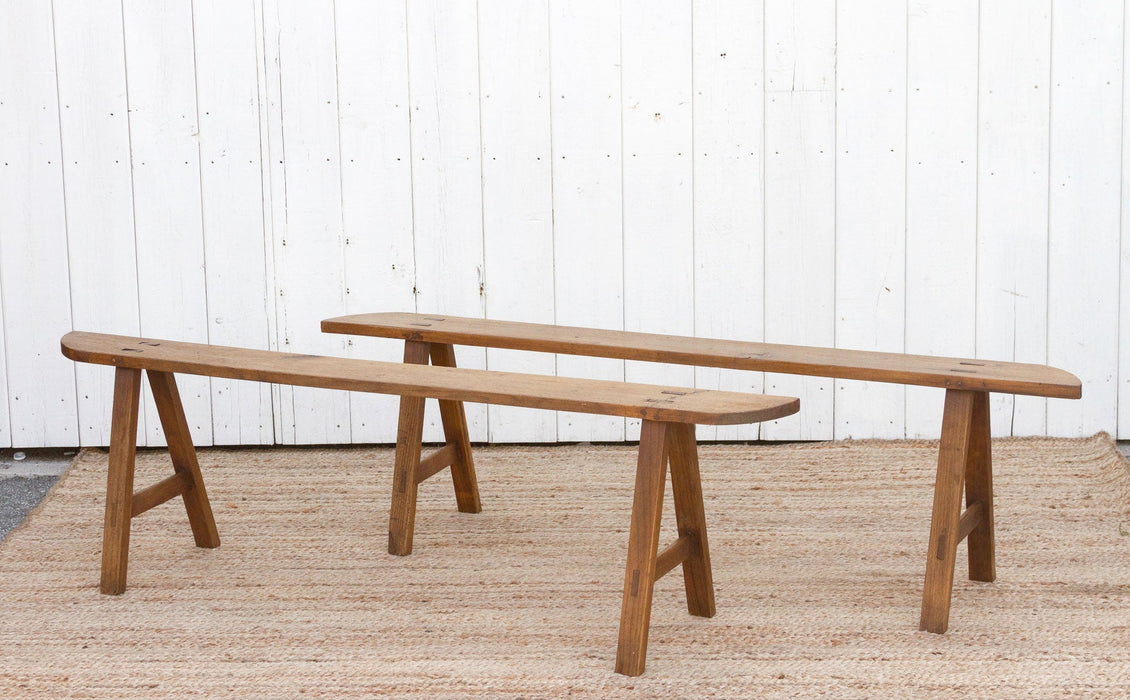 Pair of French Farmhouse Oak Benches