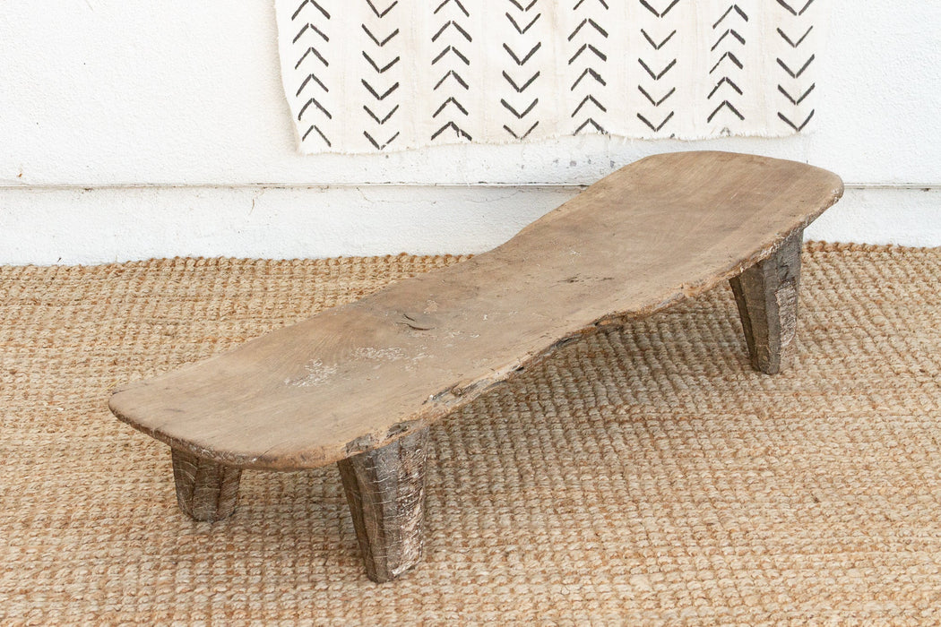 Rustic Senufo Wooden Farmhouse Bench