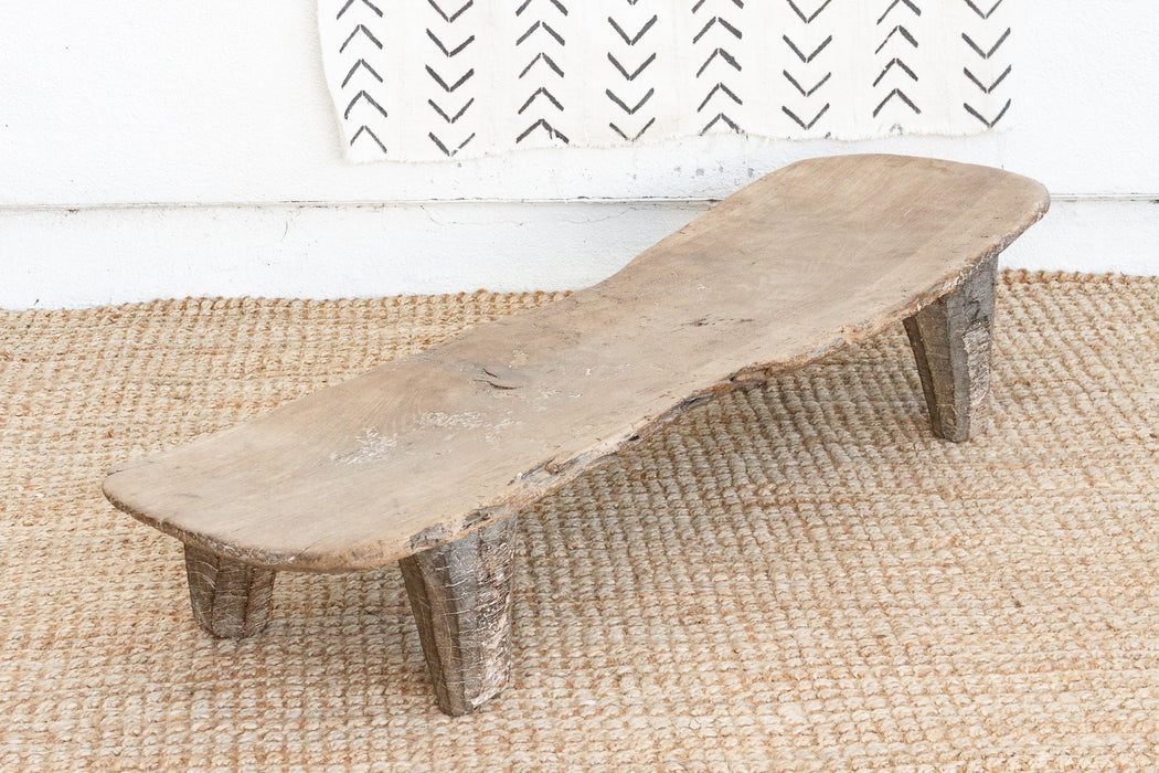 Rustic Senufo Wooden Farmhouse Bench