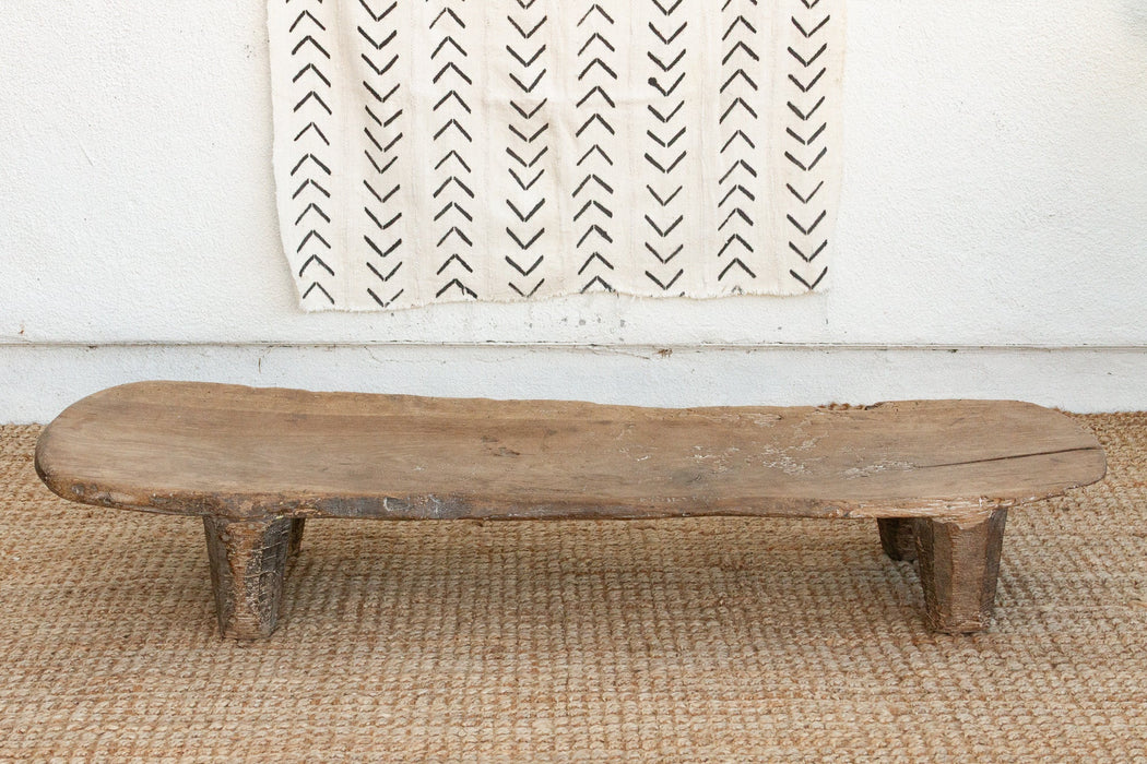 Rustic Senufo Wooden Farmhouse Bench
