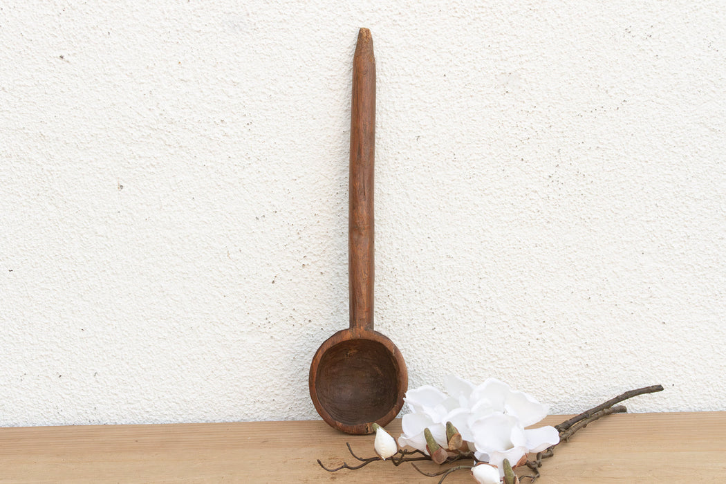 Primitive Folk Art Wooden Scoop