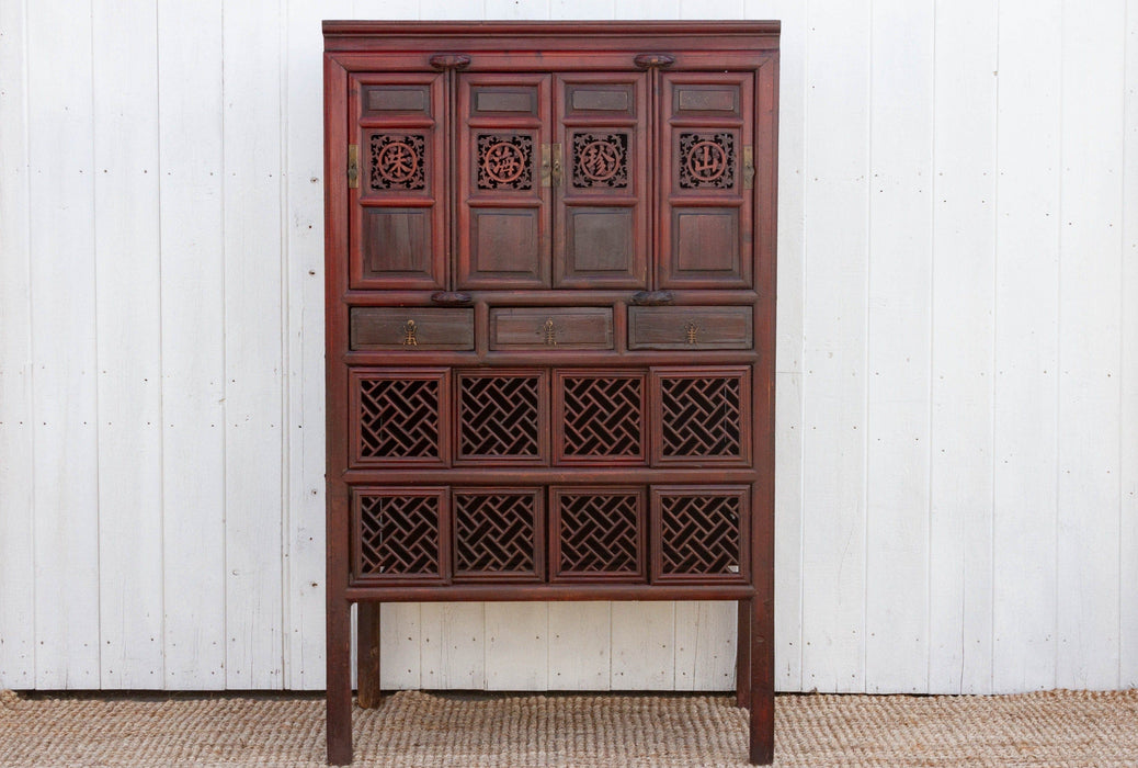 19th Century Lattice Kitchen Cabinet
