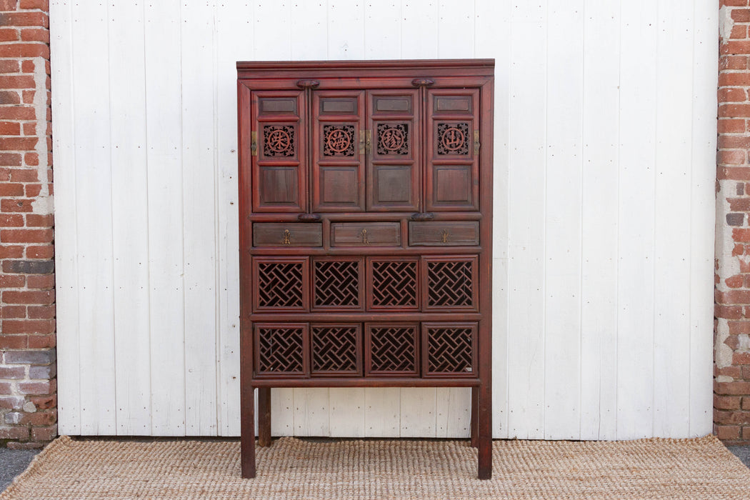 19th Century Lattice Kitchen Cabinet