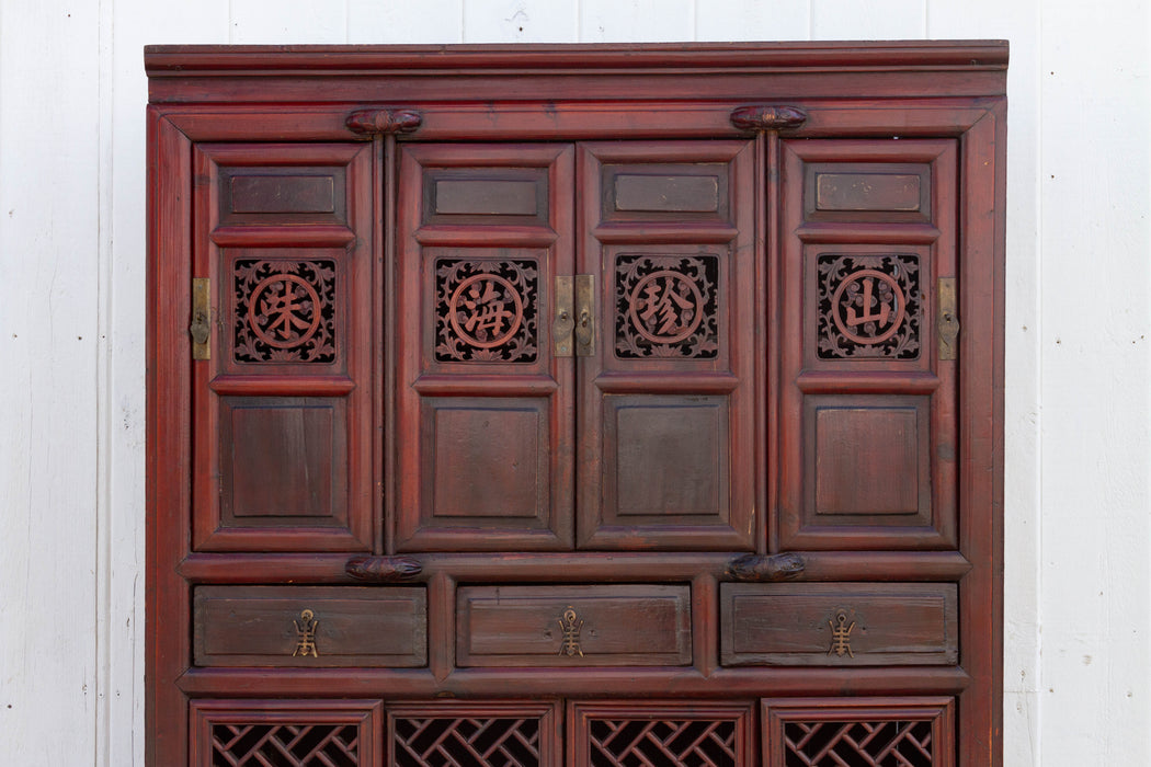 19th Century Lattice Kitchen Cabinet