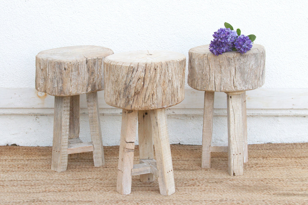 Heavy Slab Reclaimed Wood End Table
