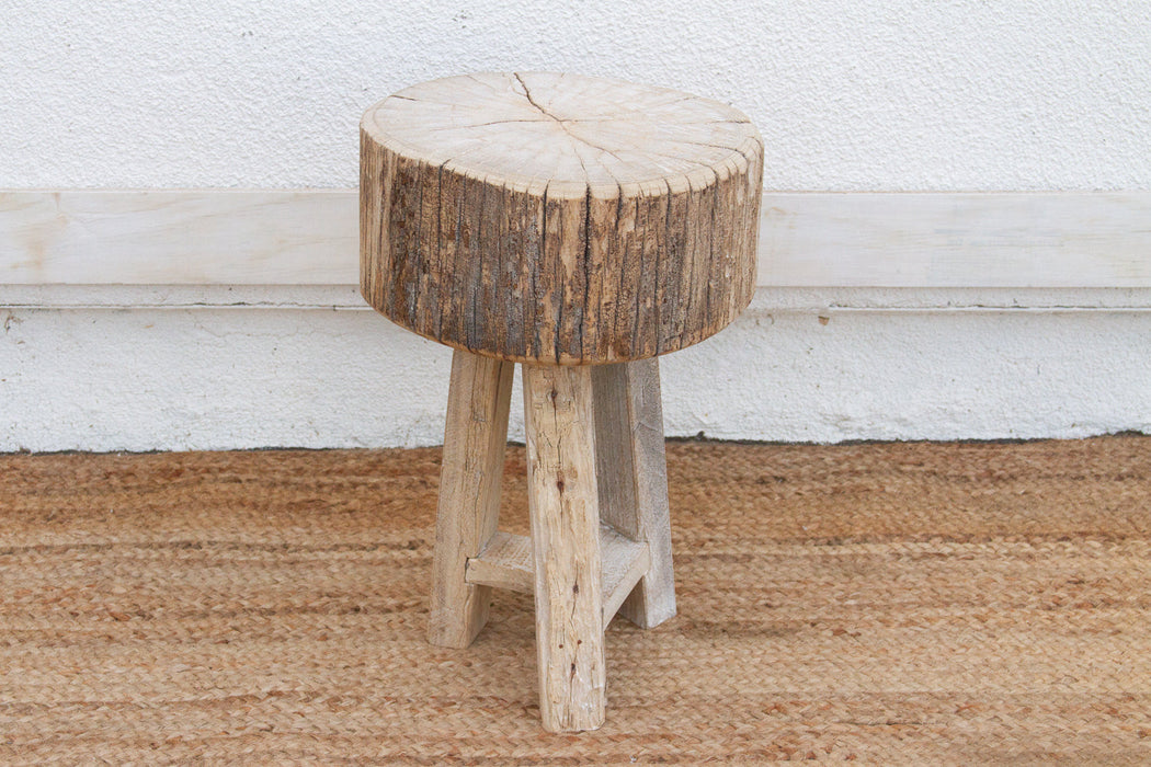 Thick Top Rustic Round Side Table