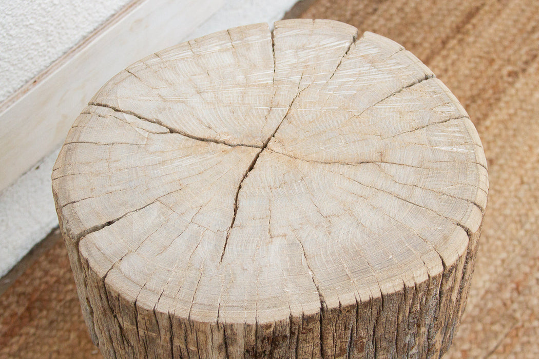 Thick Top Rustic Round Side Table