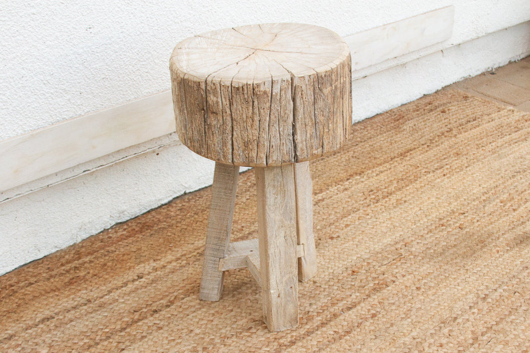 Thick Top Rustic Round Side Table