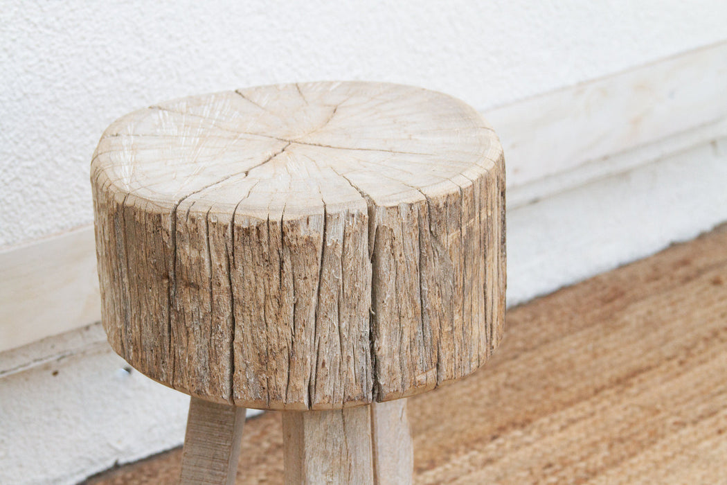 Thick Top Rustic Round Side Table