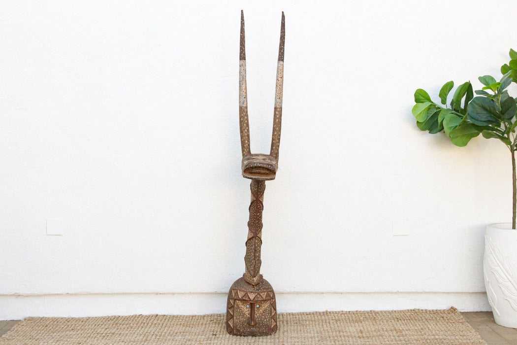 19th Century 83" Tall African Antelope Adone