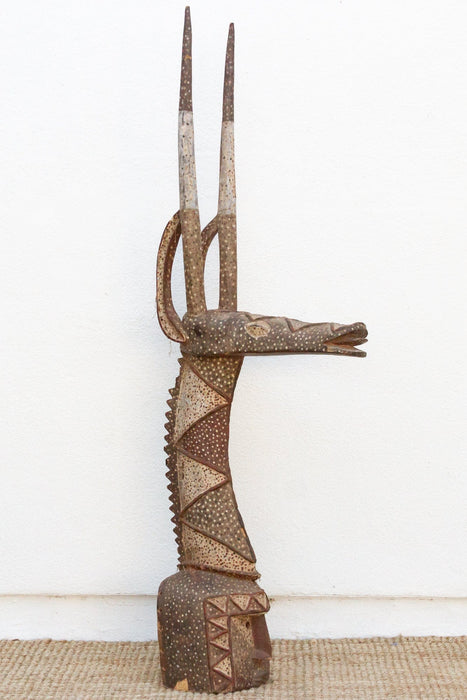 19th Century 83" Tall African Antelope Adone