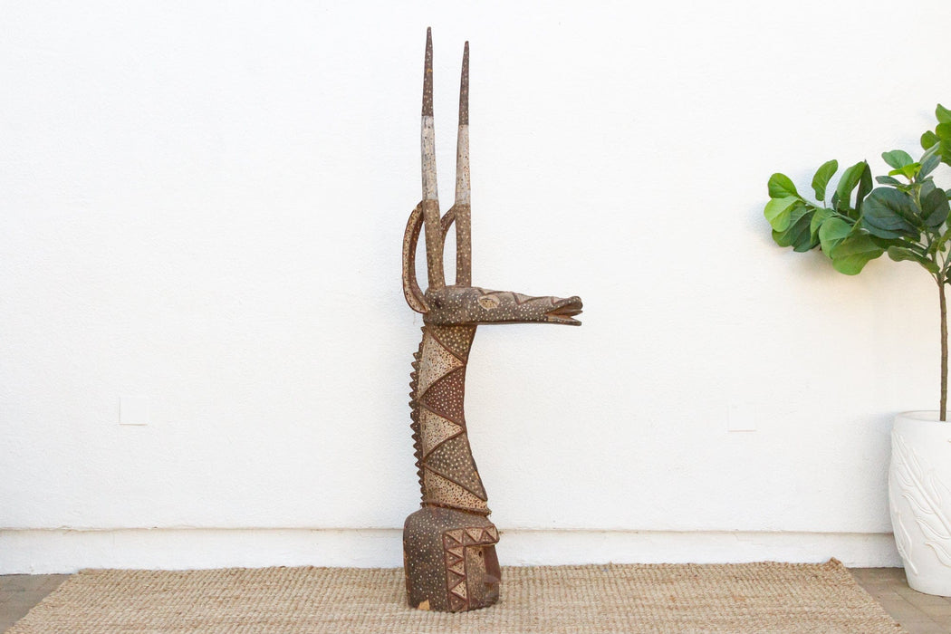 19th Century 83" Tall African Antelope Adone