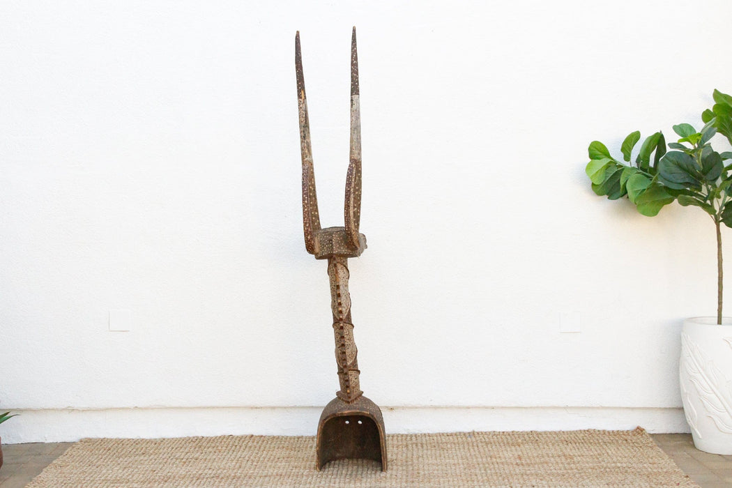 19th Century 83" Tall African Antelope Adone