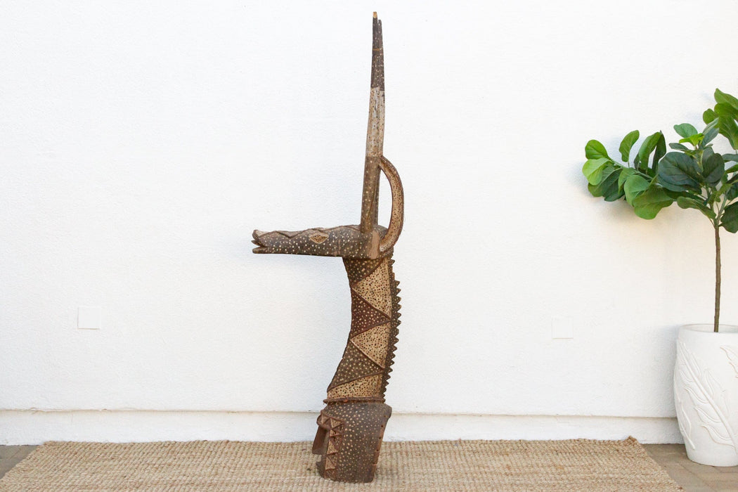 19th Century 83" Tall African Antelope Adone