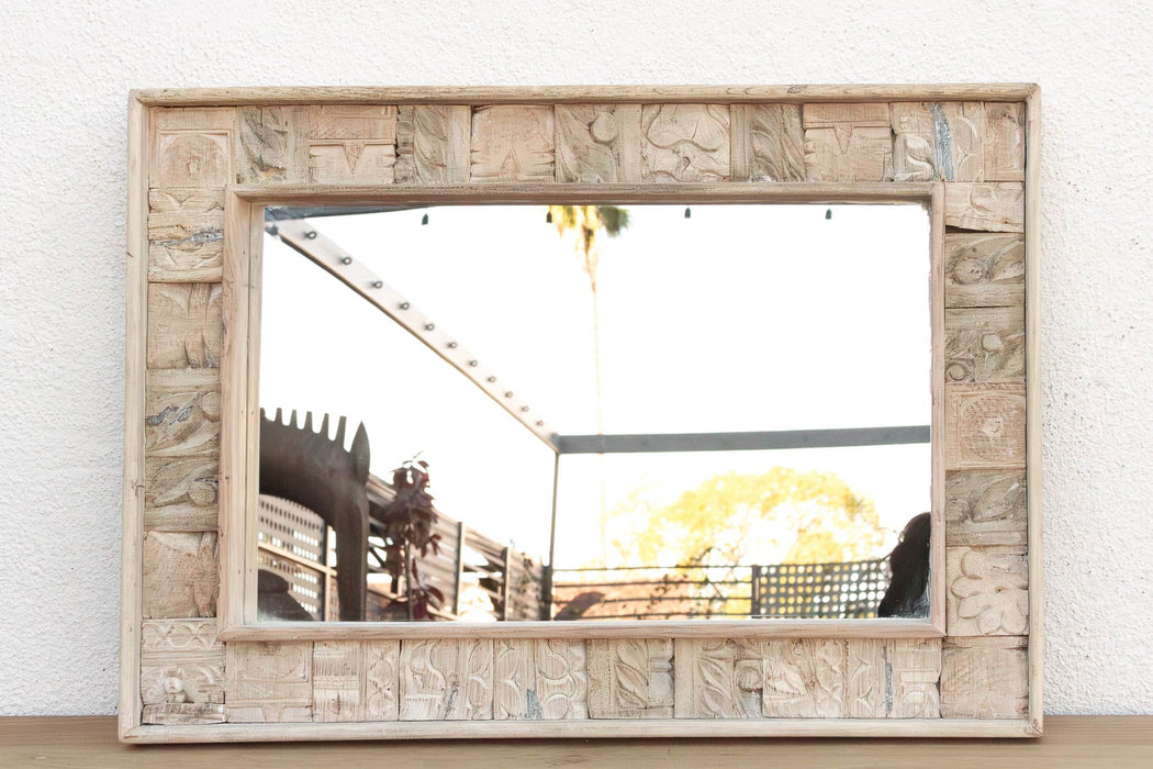Rust Modern Farmhouse Carved Mirror