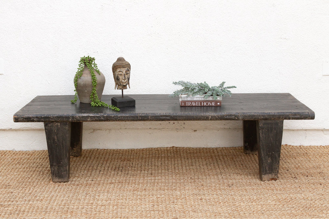 Rustic Midnight Black 72" Long Coffee Table