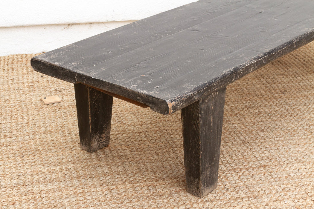 Rustic Midnight Black 72" Long Coffee Table