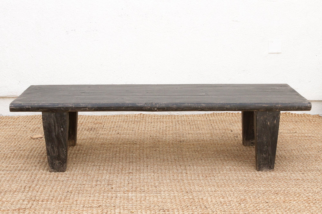 Rustic Midnight Black 72" Long Coffee Table