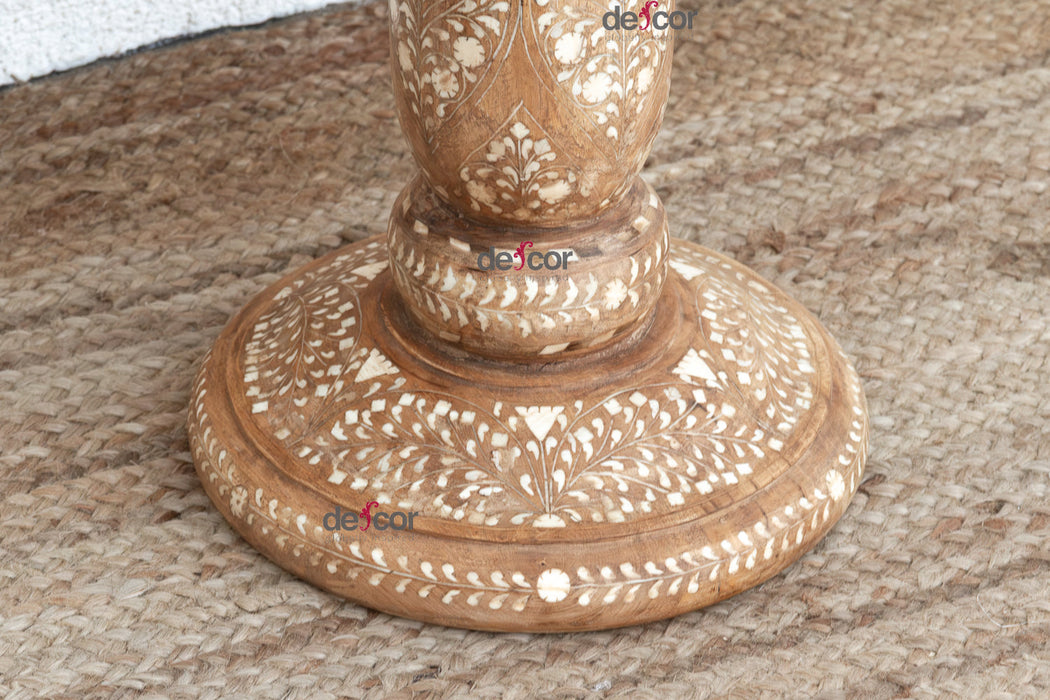 24" DM Scalloped Edge Inlay Side Table (Trade)