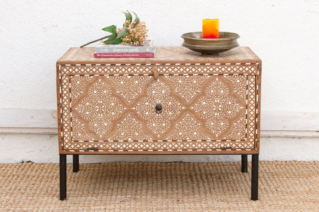 Heirloom 19th Century Inlay Chest w/Drop Down Door (Trade)
