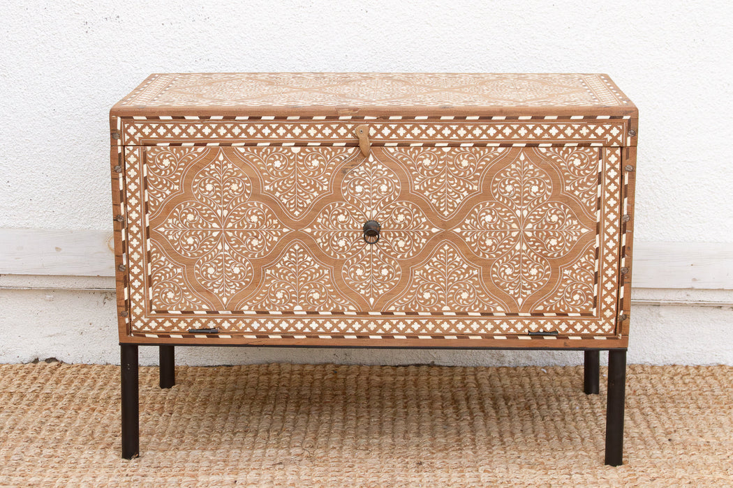 Heirloom 19th Century Inlay Chest w/Drop Down Door (Trade)