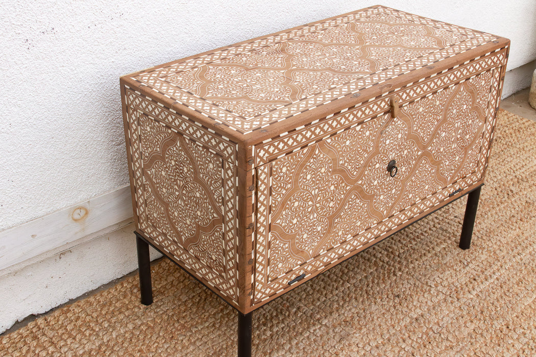 Heirloom 19th Century Inlay Chest w/Drop Down Door (Trade)
