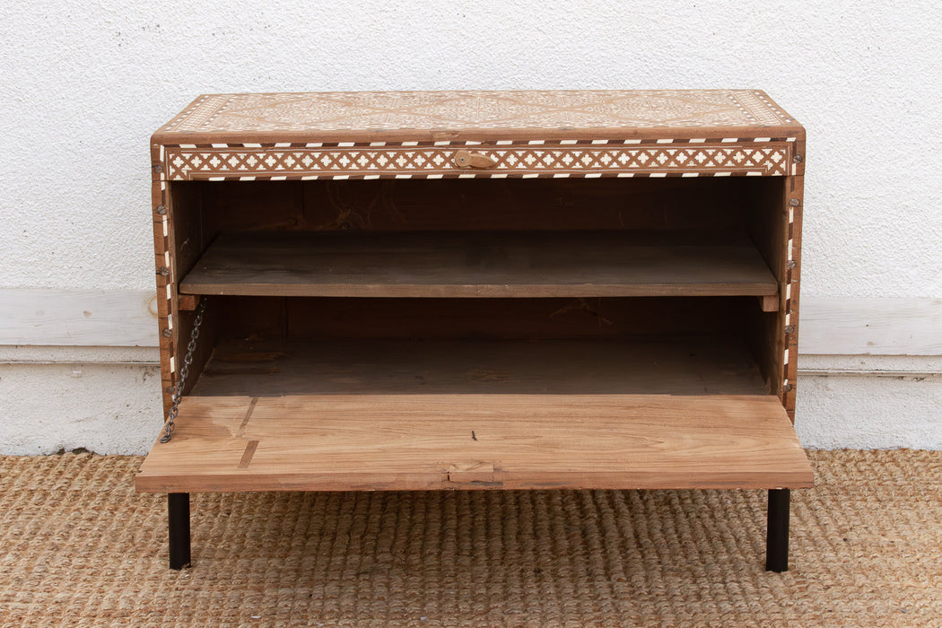 Heirloom 19th Century Inlay Chest w/Drop Down Door (Trade)