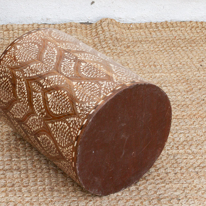 Royal Artisan Inlay Drum End Table