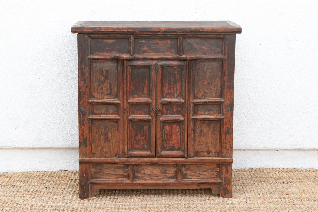 Antique Provincial 2 Door Rustic Asian Cabinet