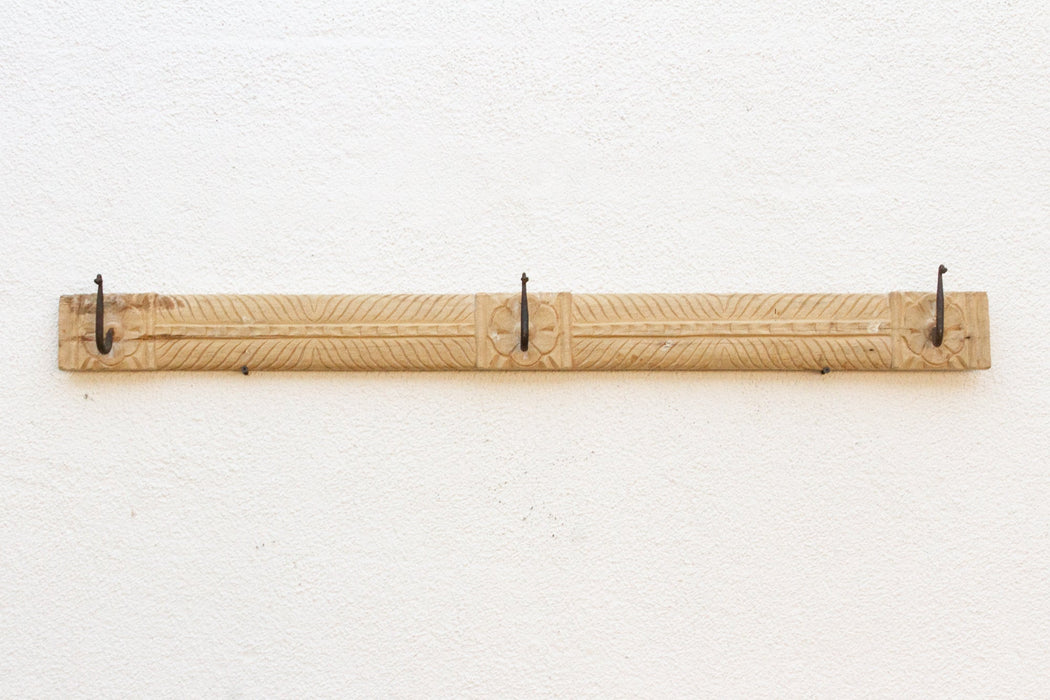 Farmhouse Style Carved Teak Wall Hook