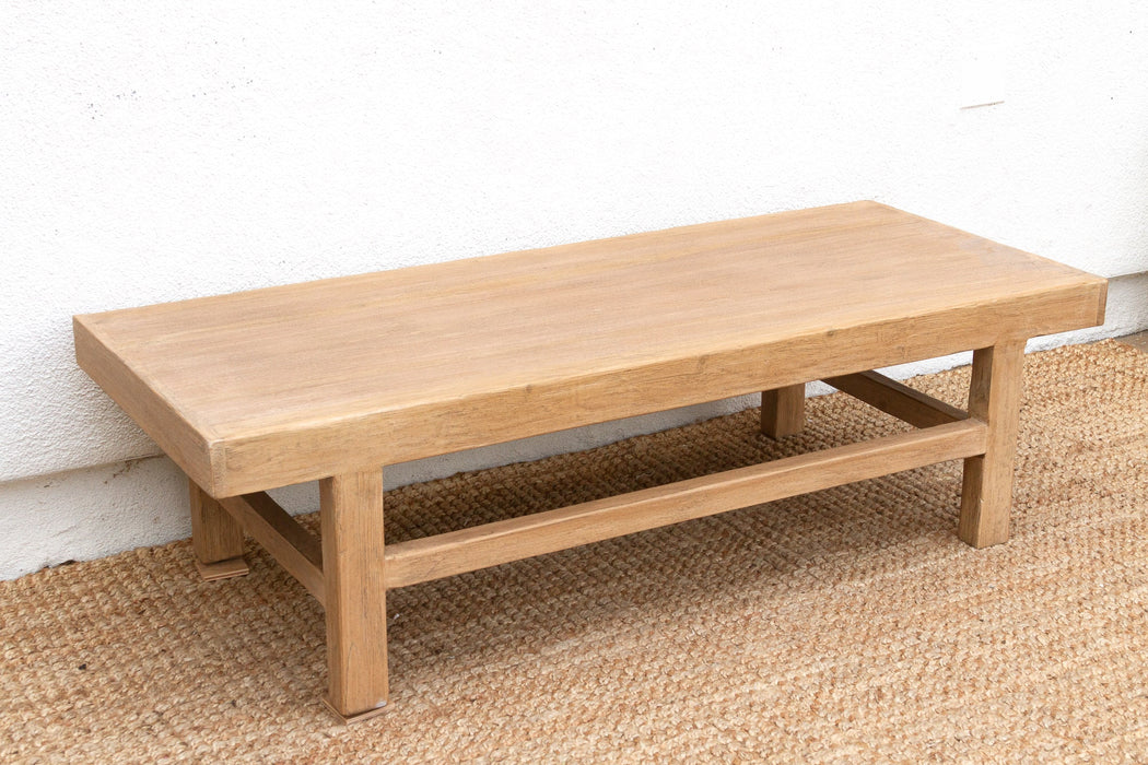 Long Cozy Farmhouse Wood Coffee Table