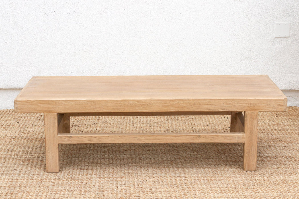 Long Cozy Farmhouse Wood Coffee Table