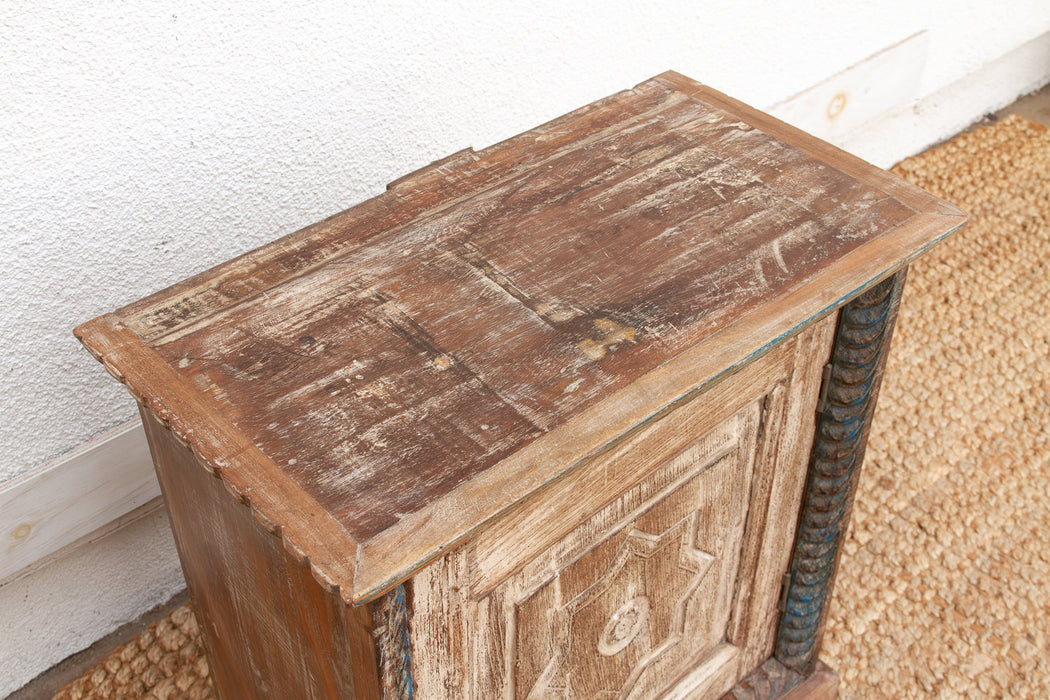Rustic Reclaimed Door Nightstand Cabinet